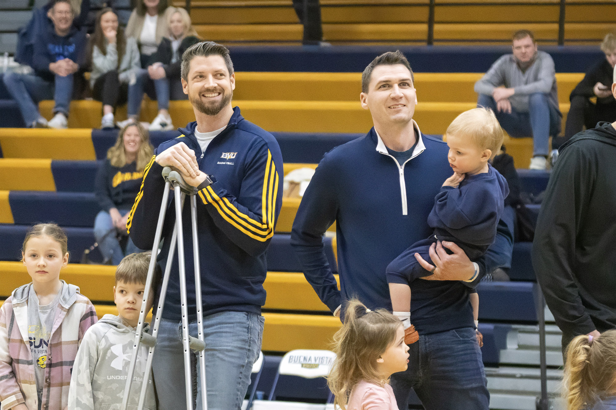 Jon Millea and Bobby Ivey at alumni basketball