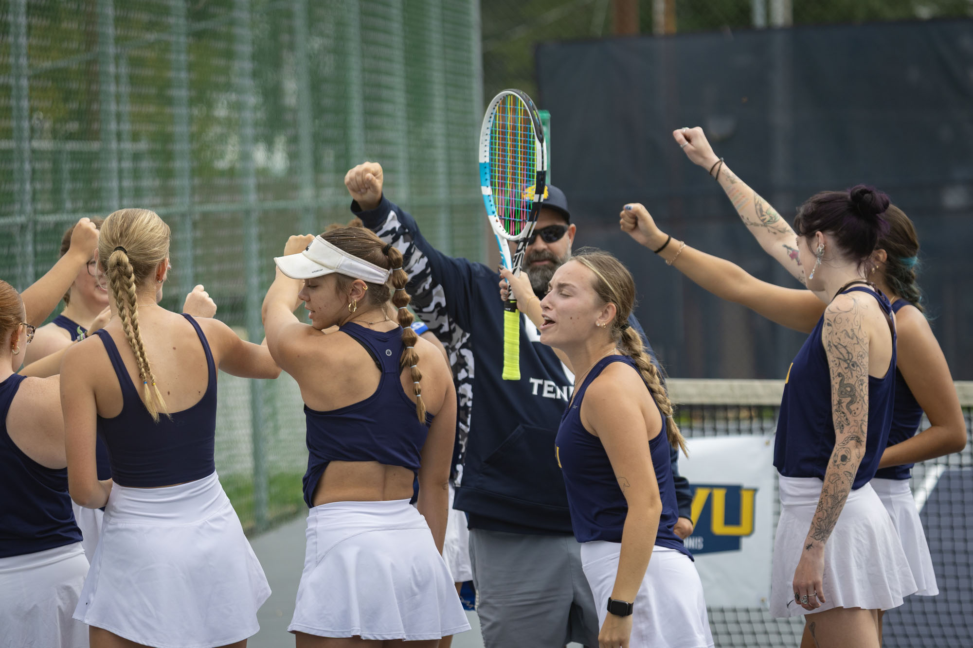 Pre-match, BVU women's tennis vs. Dubuque