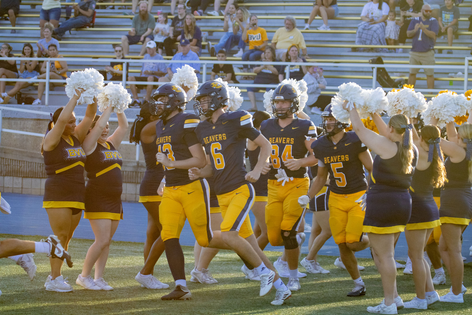 Pregame entrance, BVU football vs. Benedictine