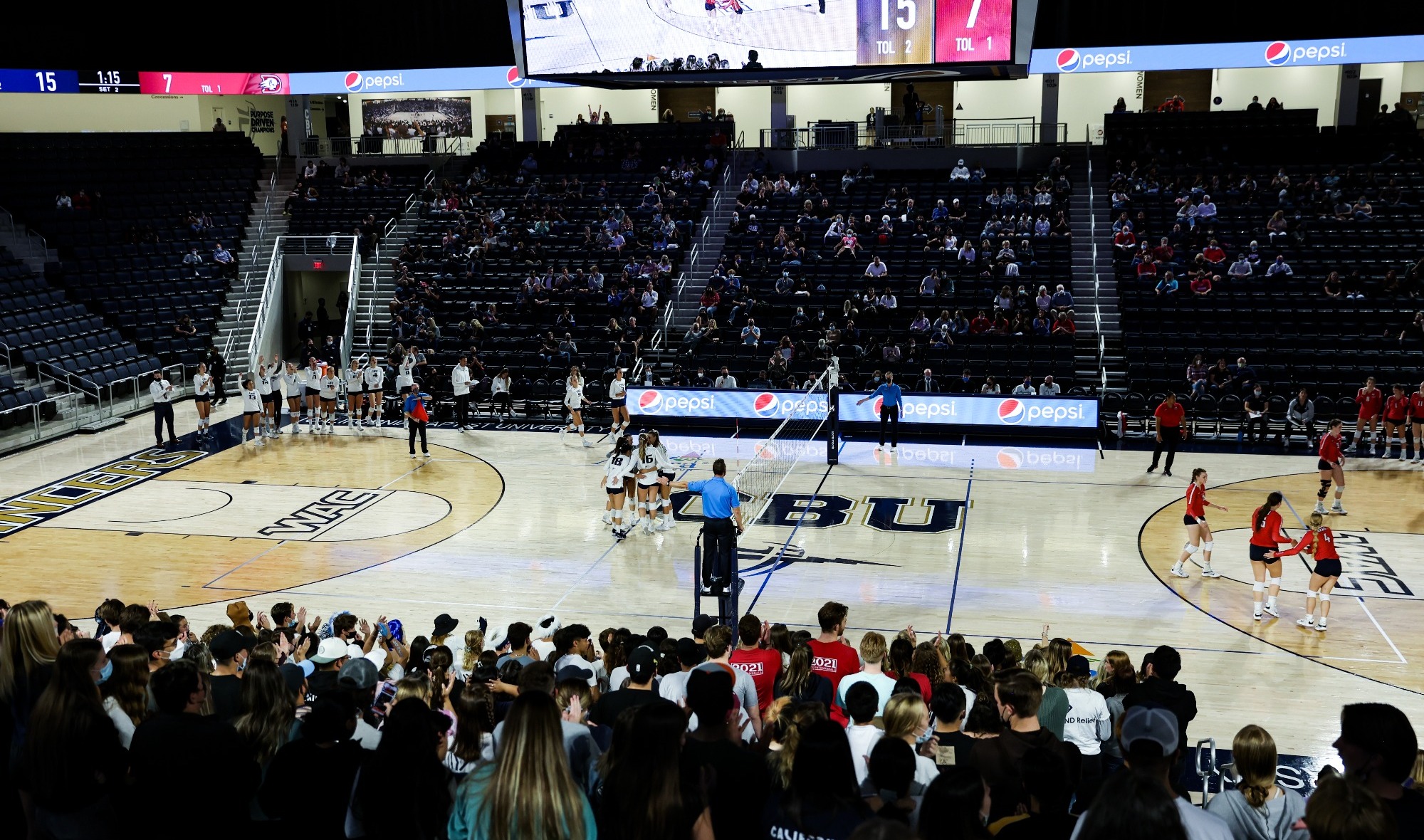 The Lancers Prepare for Monday Night Volleyball in the Events Center