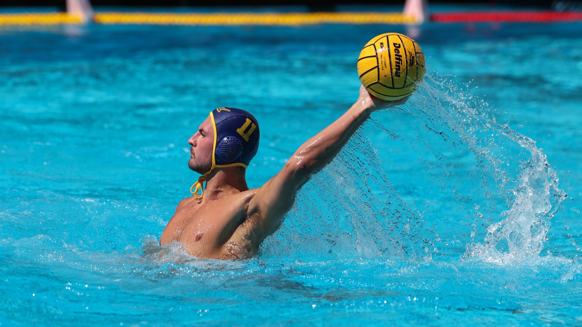 September 14, 2025; Berkeley, CA, USA; MWP: Cal Men's Water Polo vs San Jose State Spieker Aquatics Complex. Alex Oprea (Photo credit: Al Sermeno/KLC fotos)