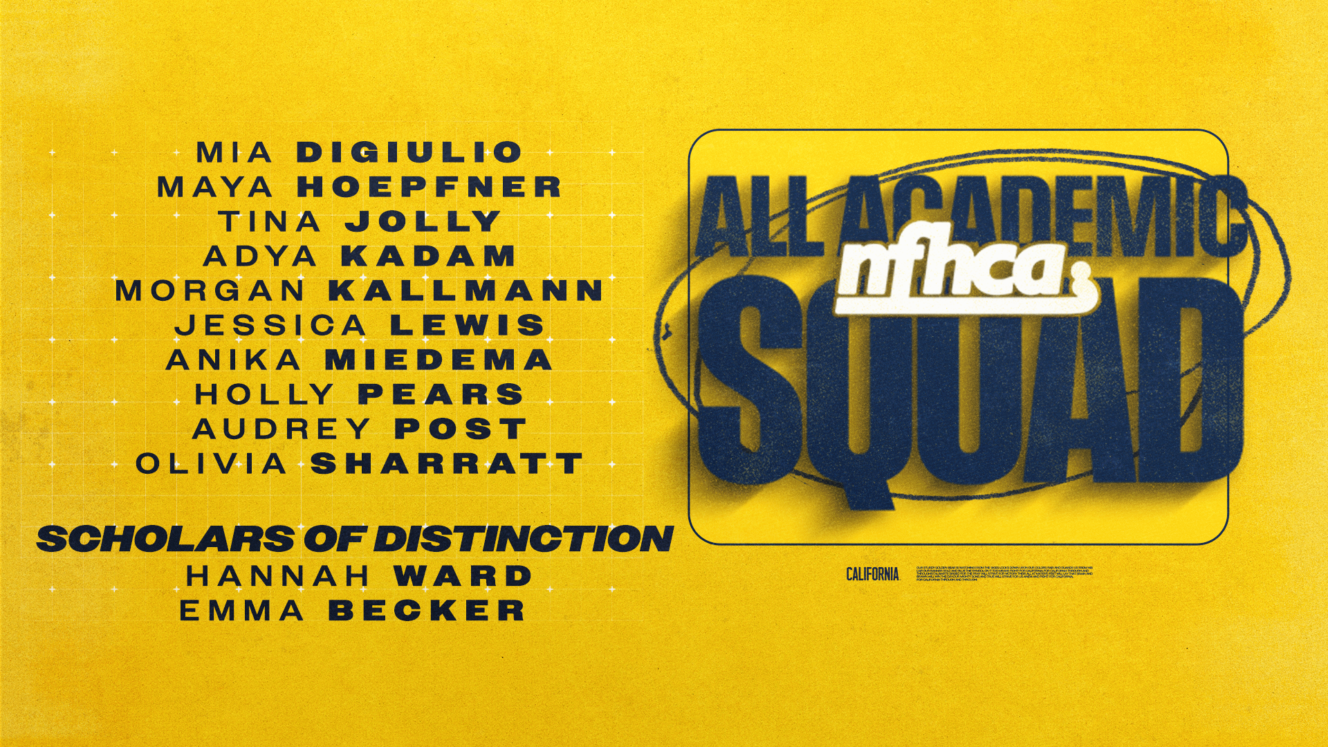 Cal FH: NFHCA Academic Awards