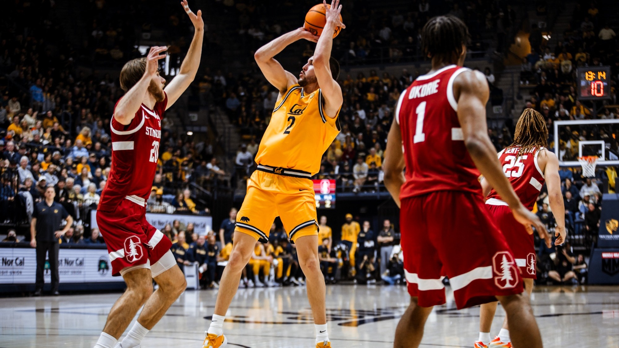 John Camden goes up for a shot vs. Stanford at Haas Pavilion