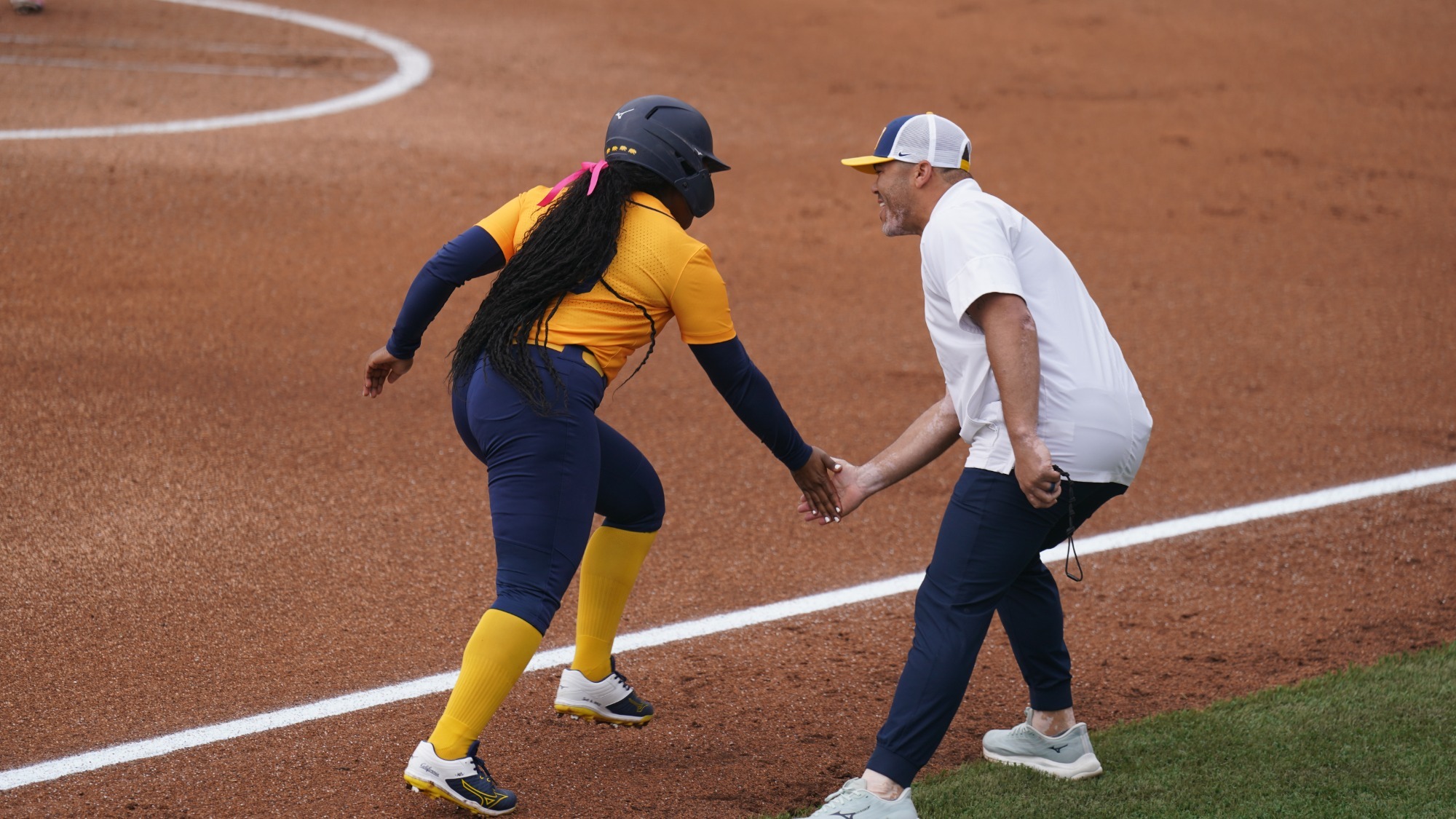 Kyndal Todd Celebrates Home Run With Steve Singleton