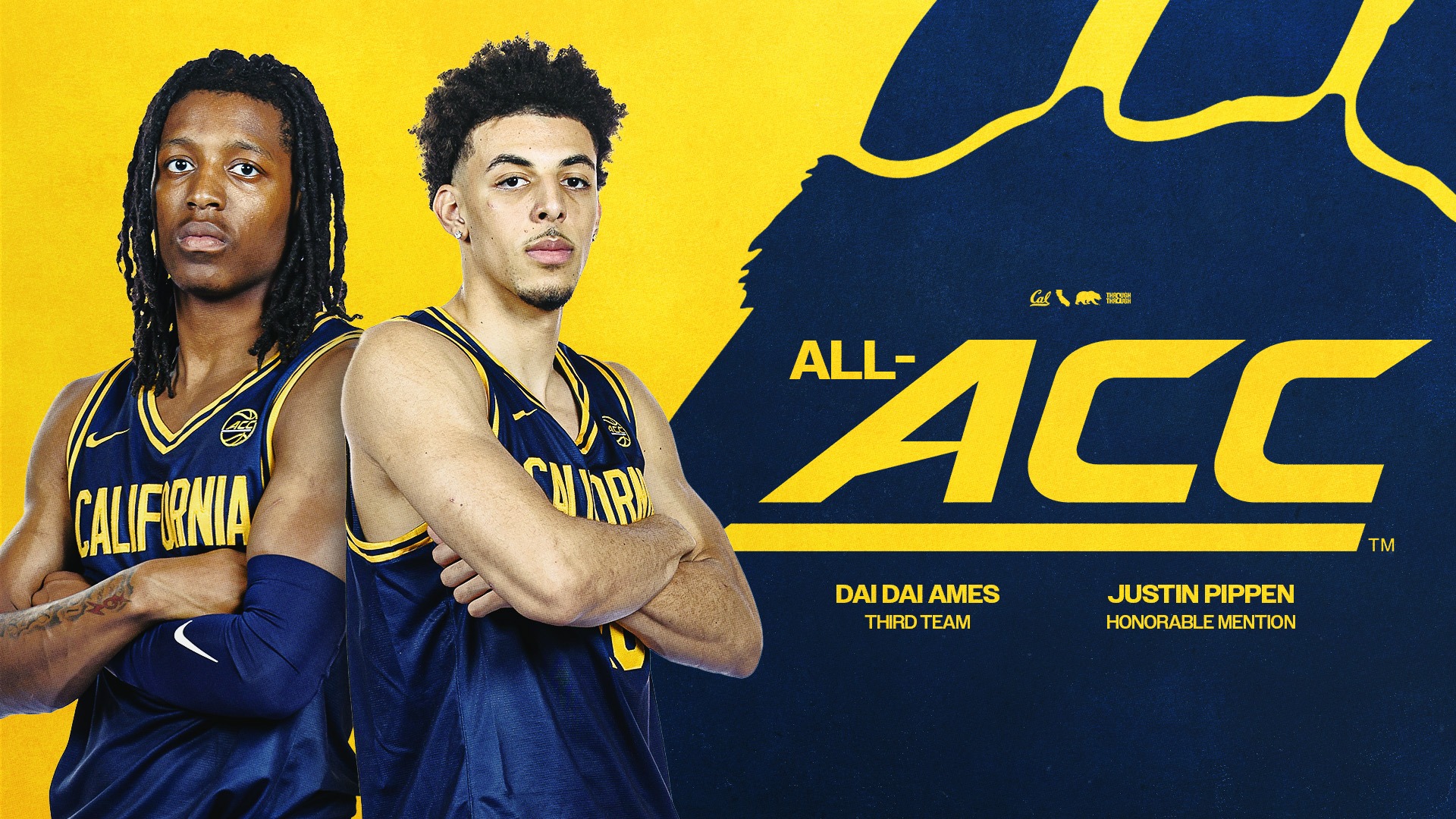 Dai Dai Ames - All-ACC Third Team & Justin Pippen - All-ACC Honorable Mention graphic
