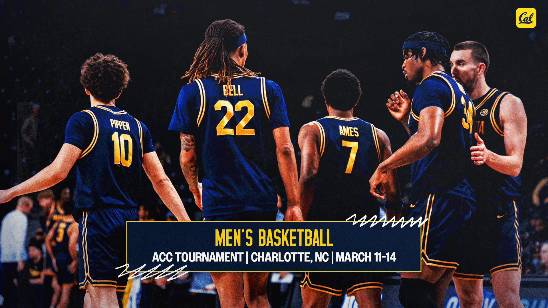 Cal starters take the court during a game at Georgia Tech - web preview graphic