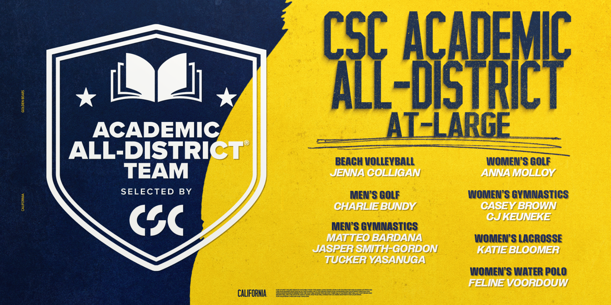 2025-26 CSC At-Large Academic All-District Team Members