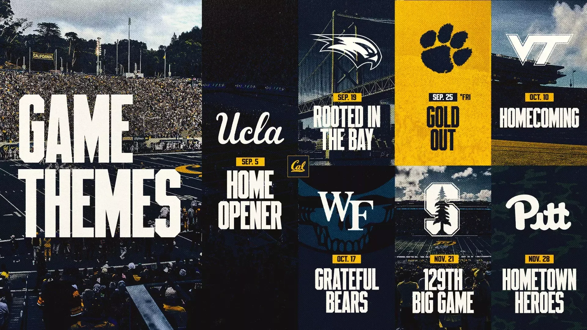2026 Cal Football Game Themes.