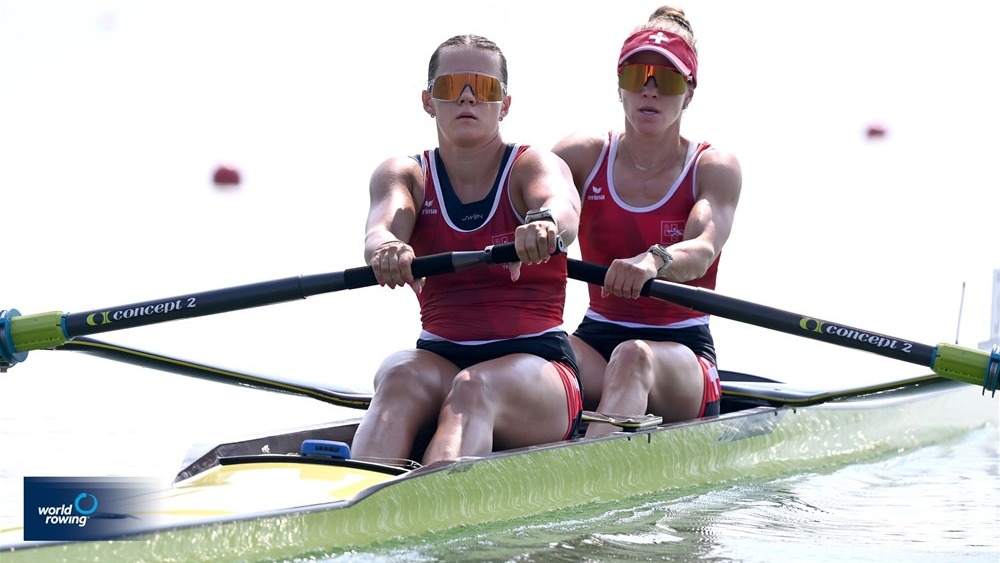 Sofia Meakin, Olivia Roth, Women's Pair, Switzerland; 2026 European Rowing Championships, Varese, Italy; © Maren Derlien / MyRowingPhoto.com