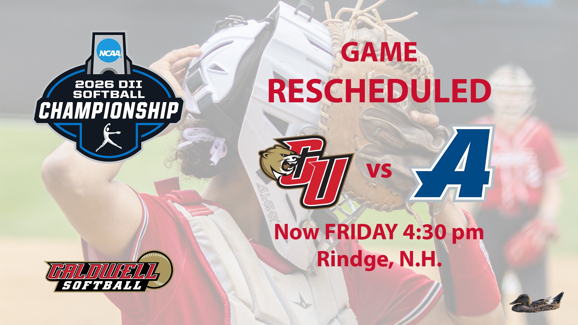 Game Rescheduled-SB vs Assumption NCAA