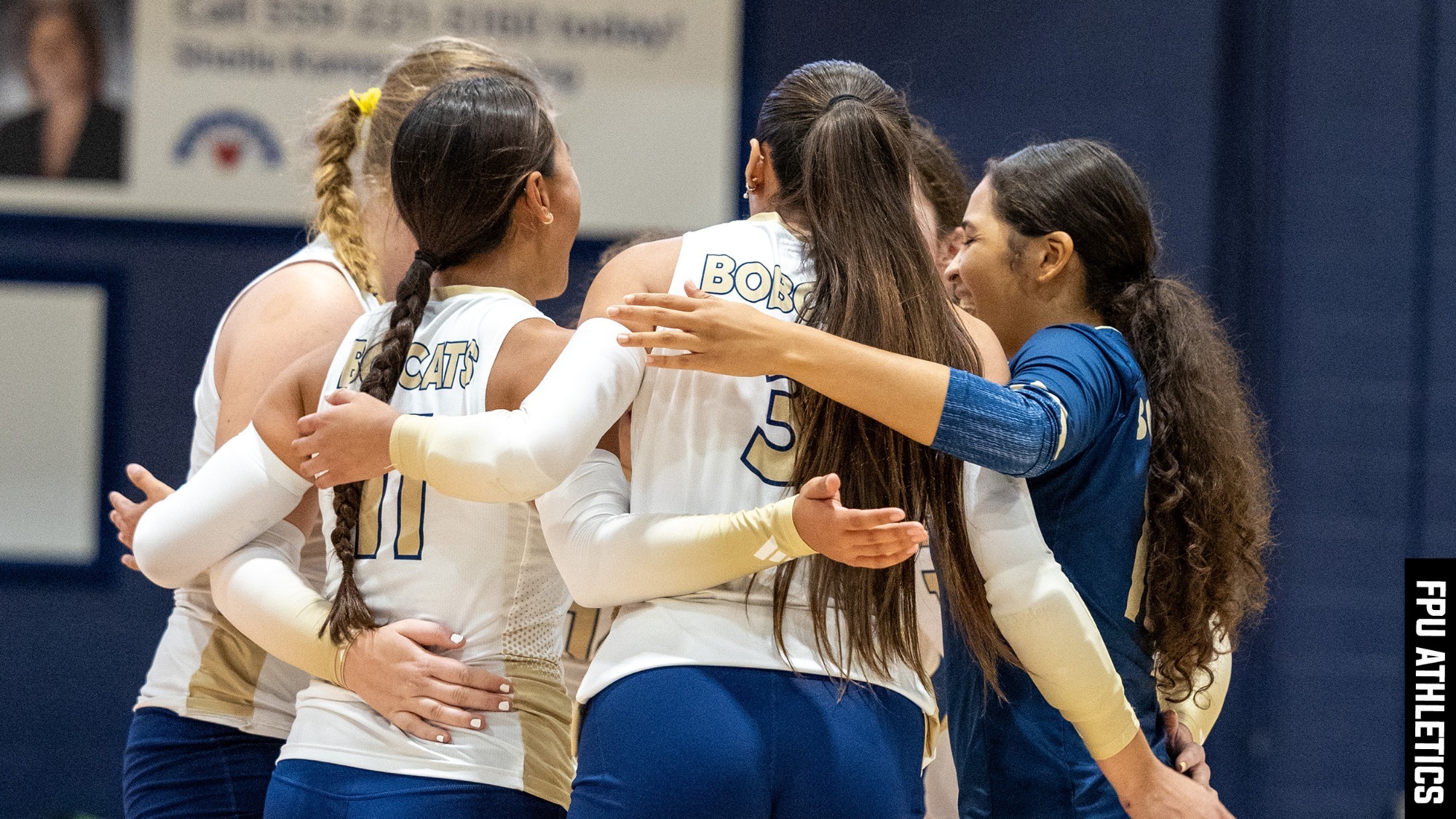 UC Merced women's volleyball after a point at the Sunbird Classic on August 29