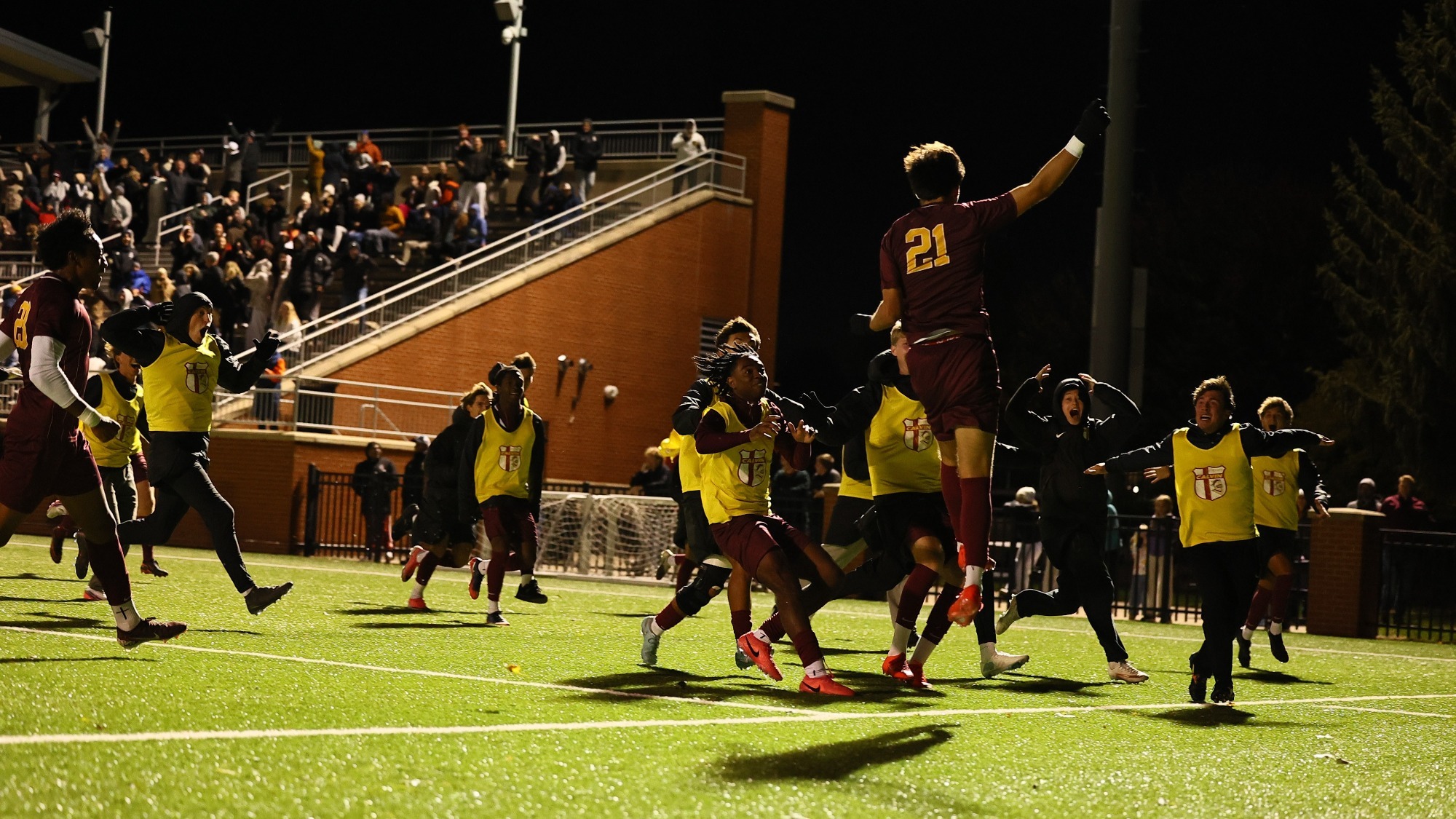 Calvin Men's Soccer Celebrates Game-Winning Goal vs Hope - 10-16-26 at Van Andel Stadium