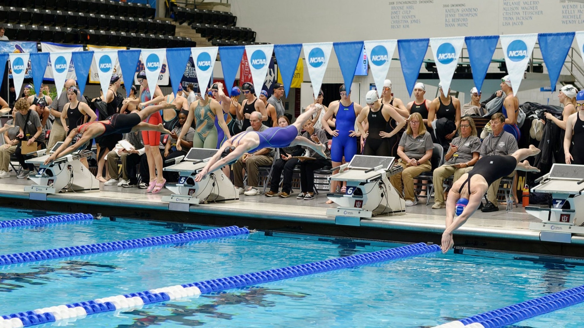 Calvin women's 200 freestyle relay in prelims of NCAA III Swimming and Diving Championships - 3-19-26
