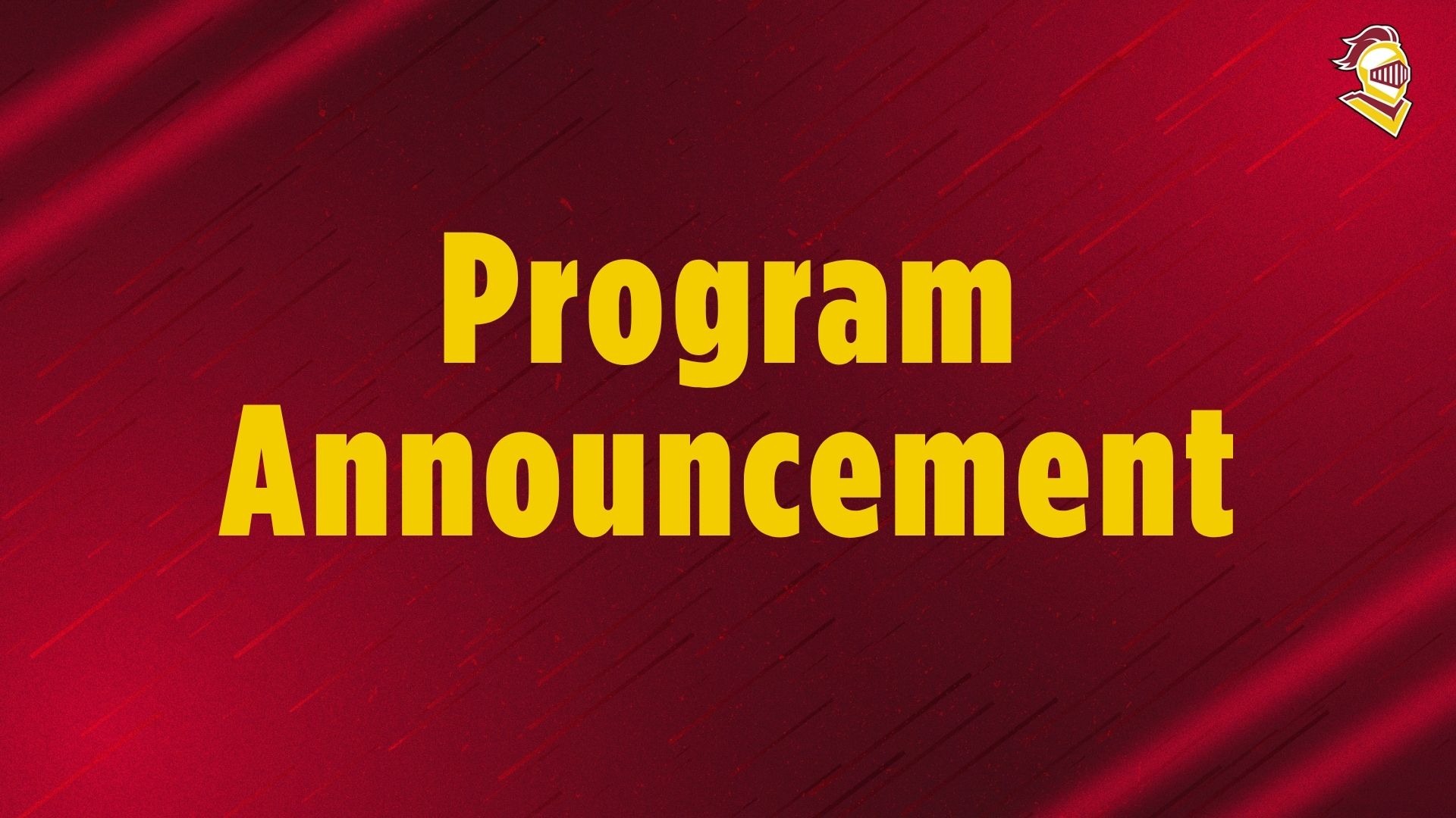 Program Announcement