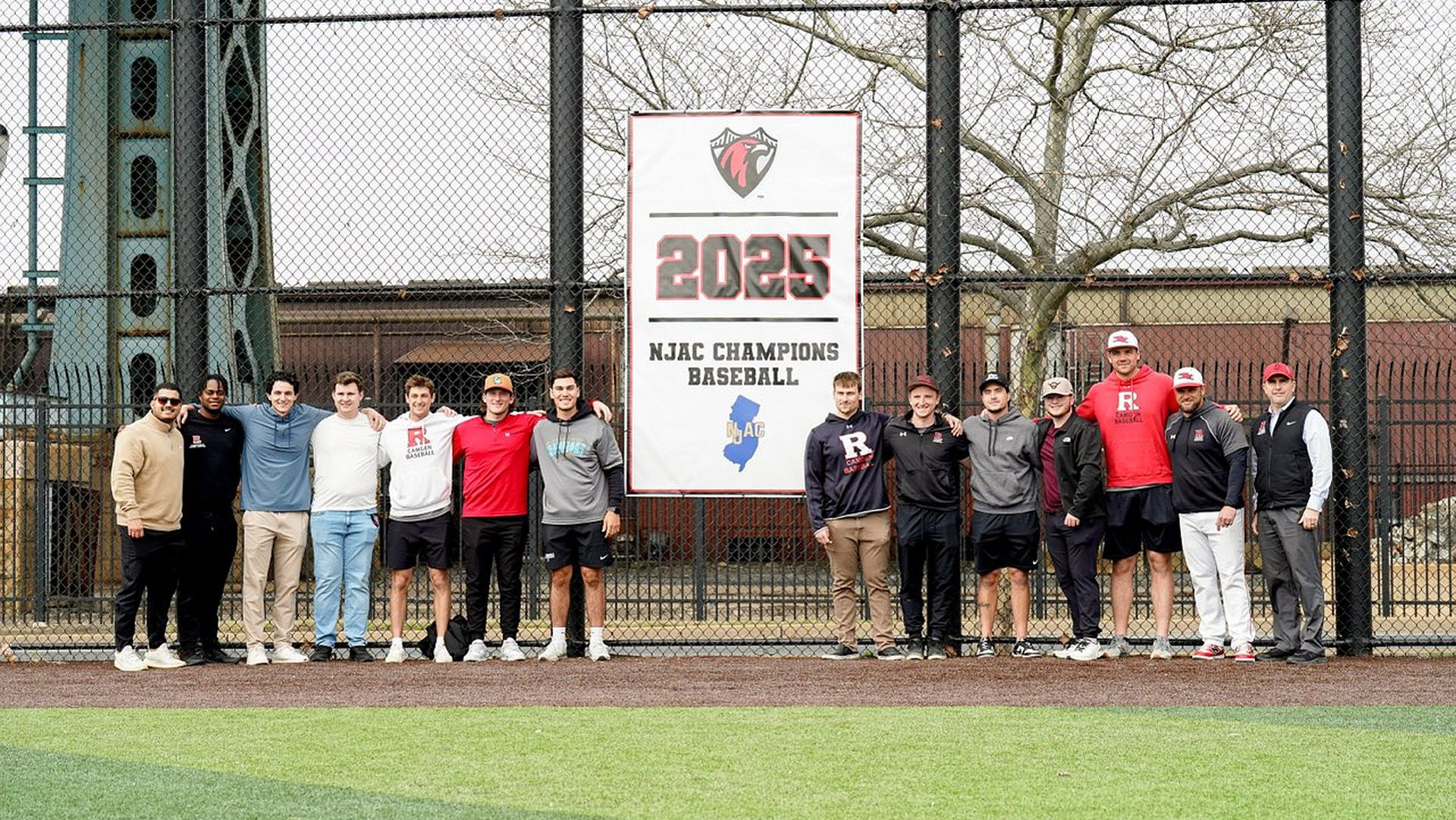 hanging the championship banner
