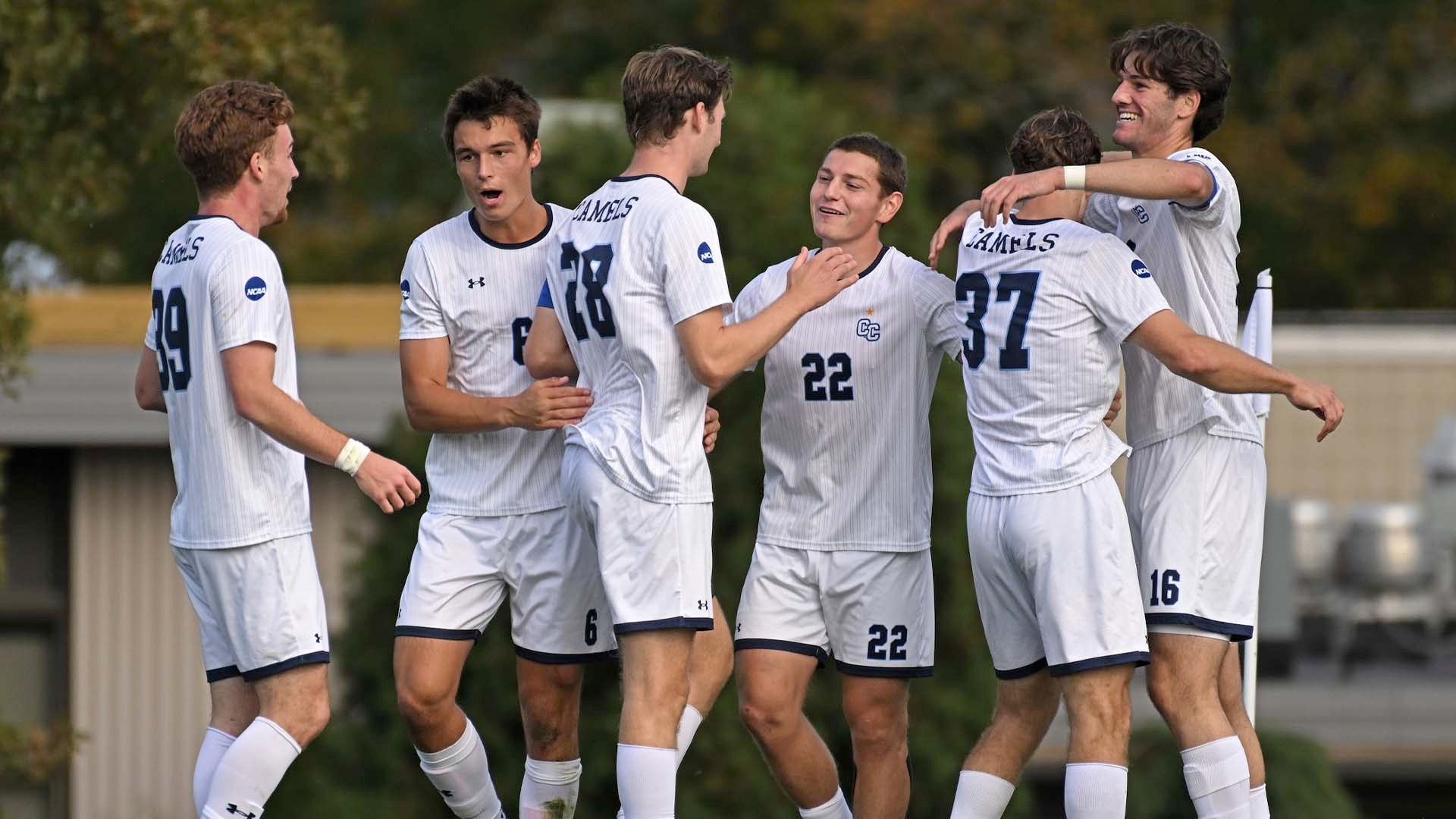 Men's Soccer corner celebration