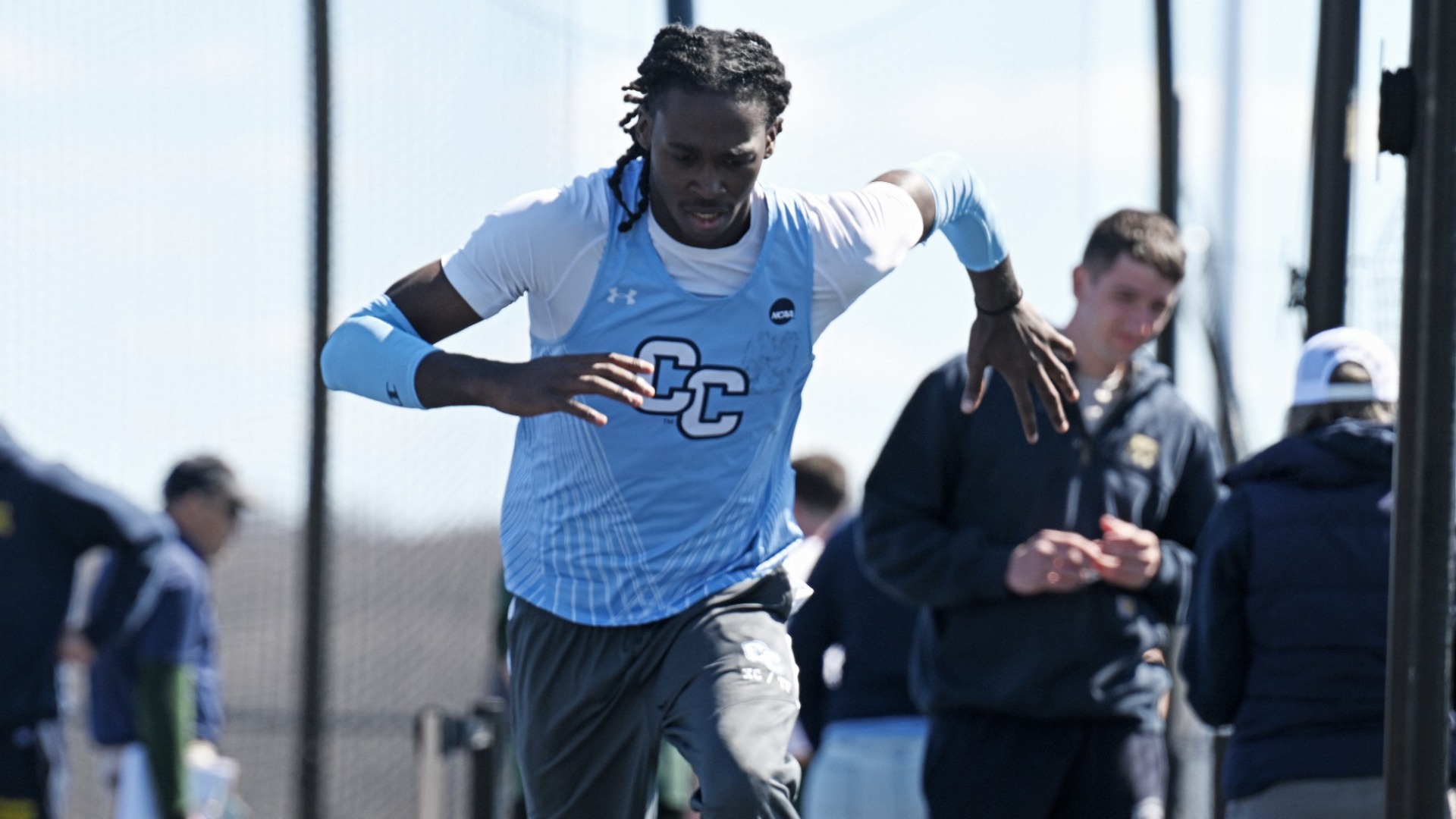 Robert Blandburg competes in the high jump at the 2026 Silfen Invitational