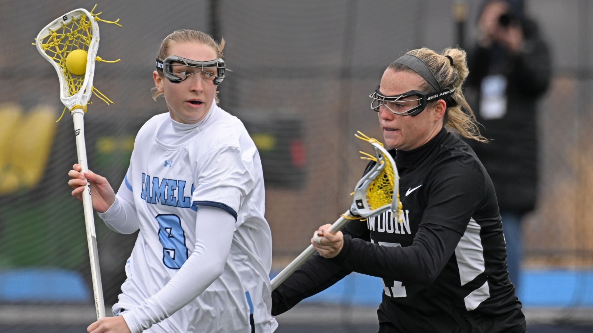 Connecticut College women’s lacrosse attacker Hannah Prescott (9) '27  v. Bowdoin Saturday, March 15, 2025  on Silfen Field. (Connecticut College photos by Sean D. Elliot)