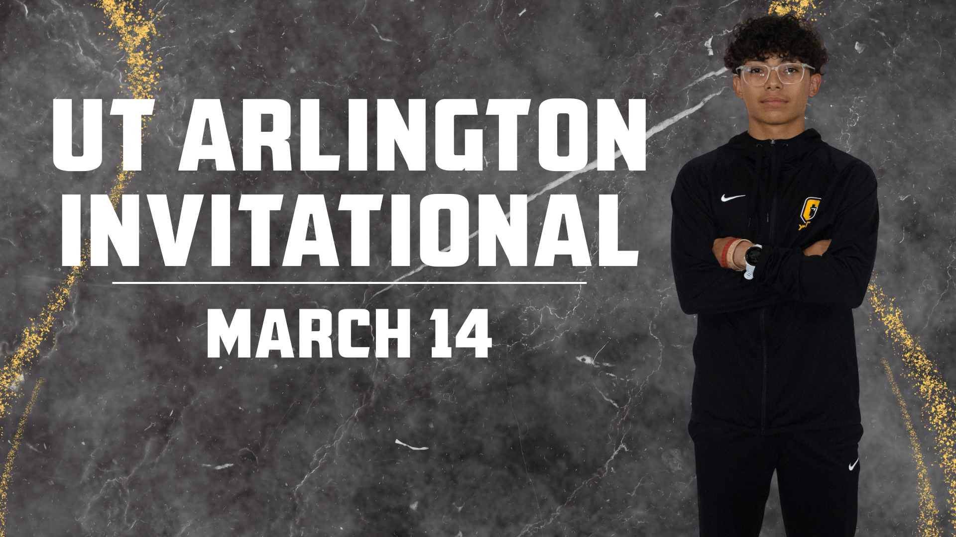 UT Arlington Invitational with Cameron track athlete, Isaac Renteria