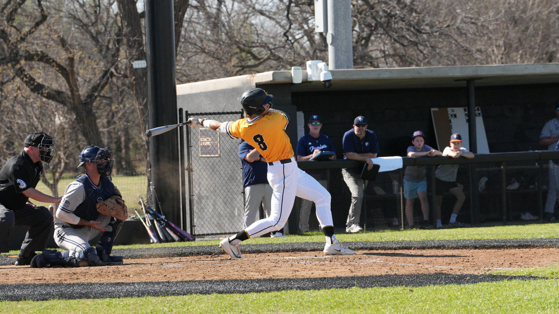 Cameron baseball player swinging the bat