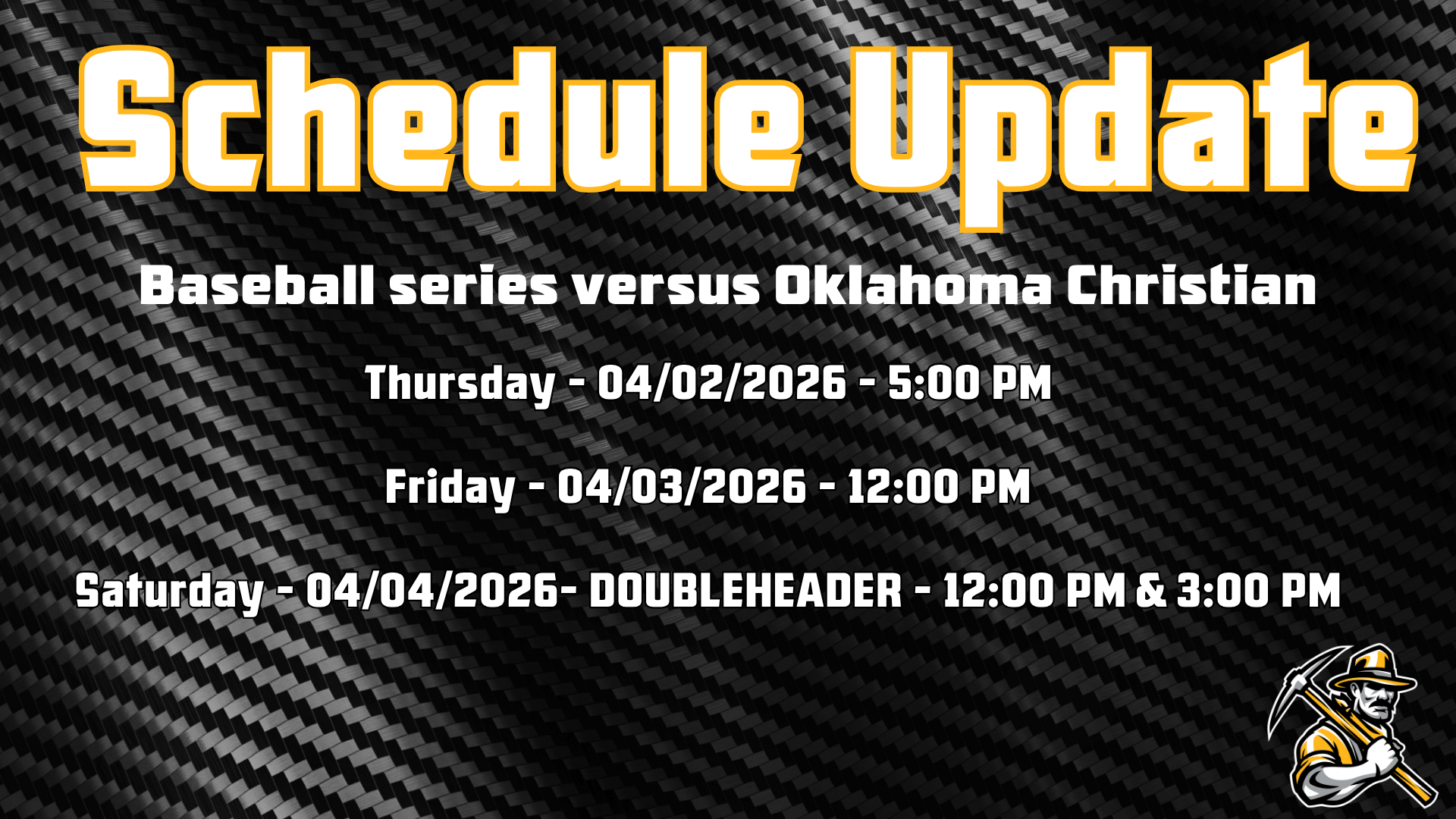 Baseball Schedule Change featuring the time changes