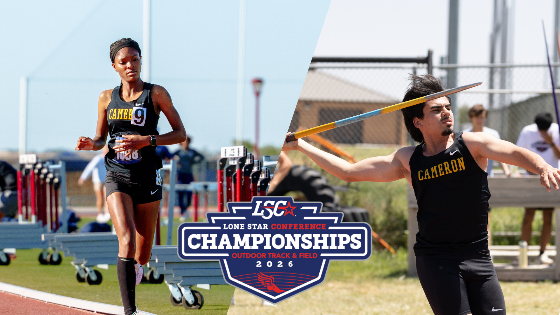 Men's Track & Field Esteban Soliz- Martinez Throws Javelin and Women's Track runner Akaya Lightbourne competes at 2026 Lone Star Conference Outdoor Track & Field Championships