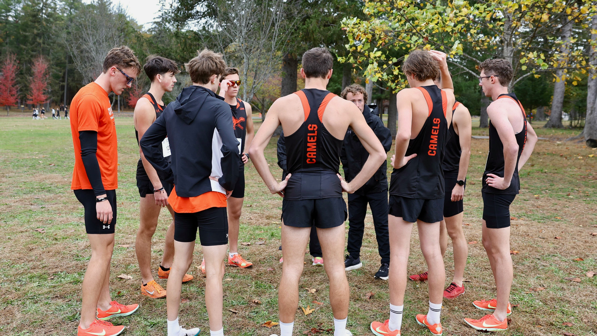 XC Men's Team Huddle