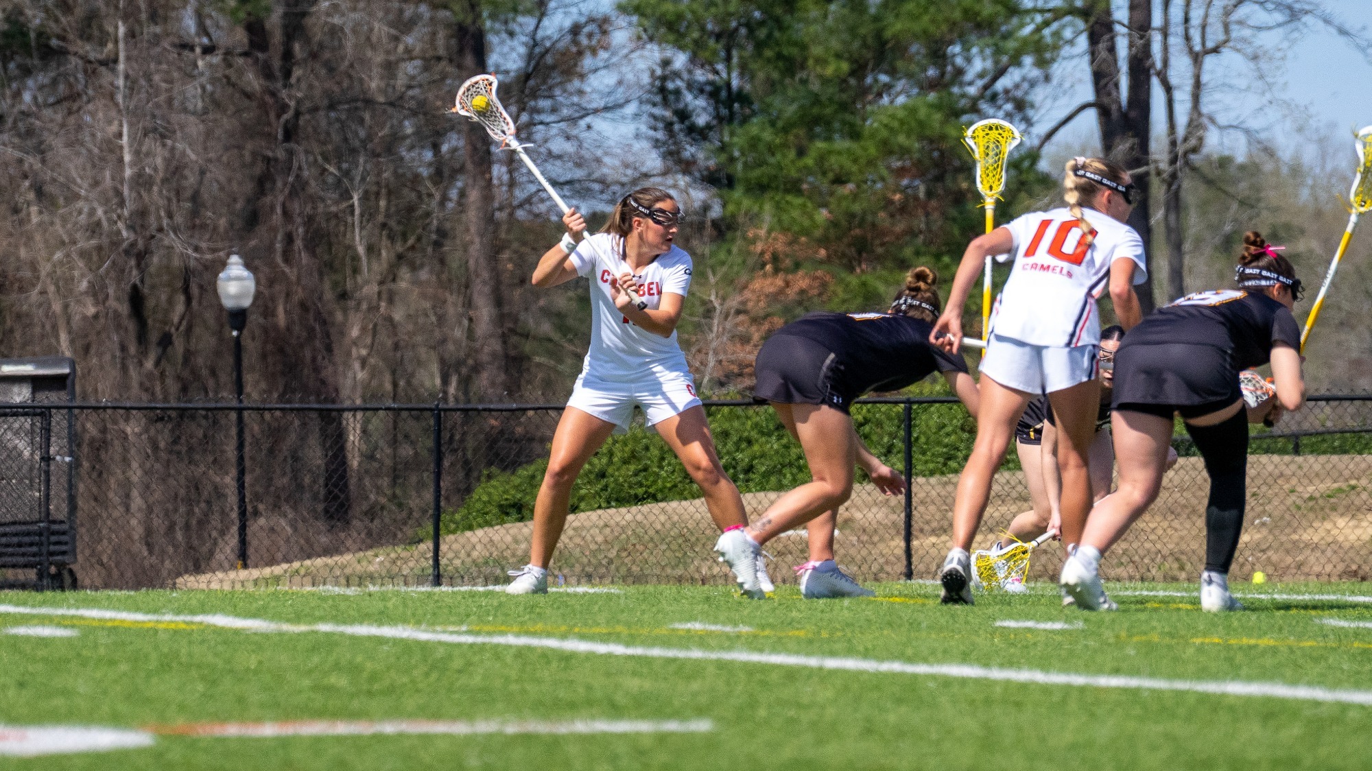 Paige White preparing to take a free position shot