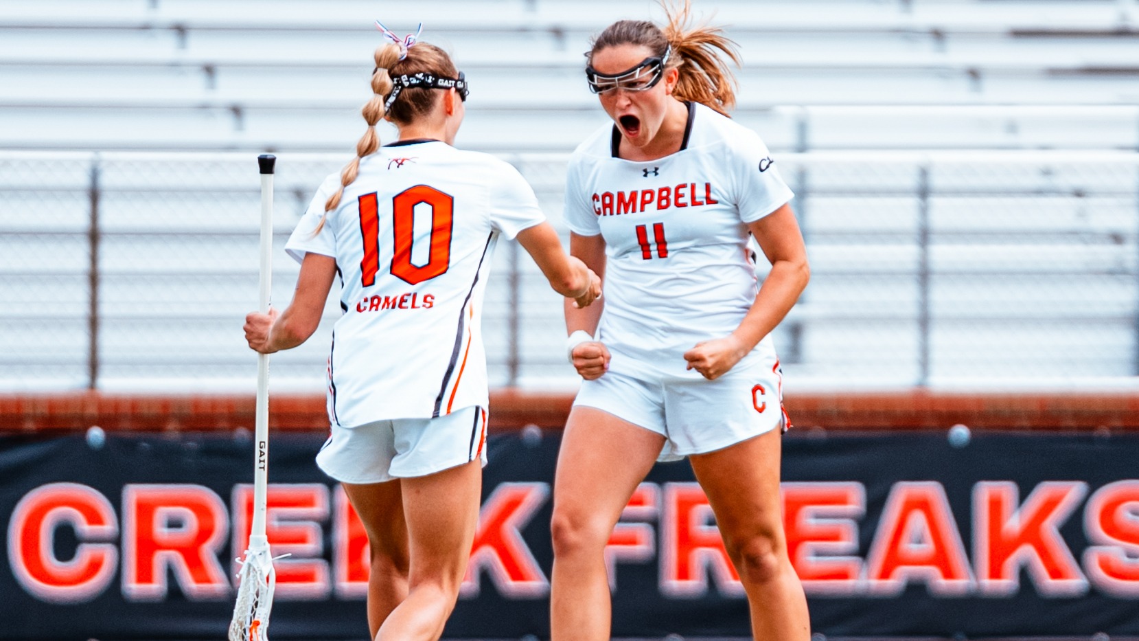 Paige White celebrating with teammate