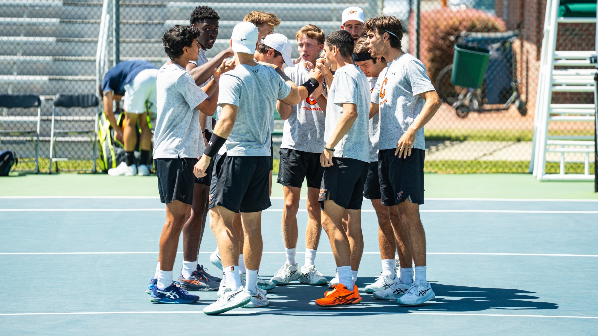 Men's Tennis Team Huddle