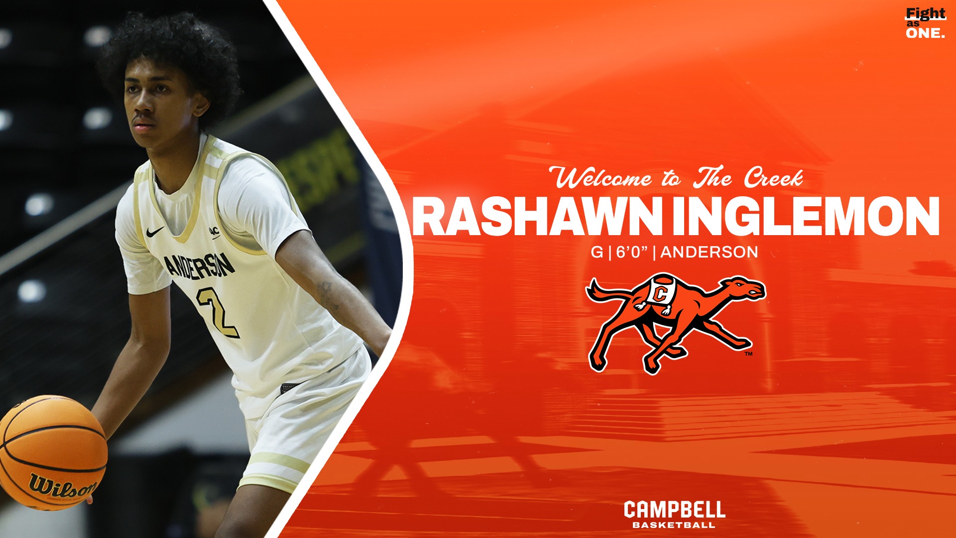 Graphic of Rashawn Inglemon committing to Campbell