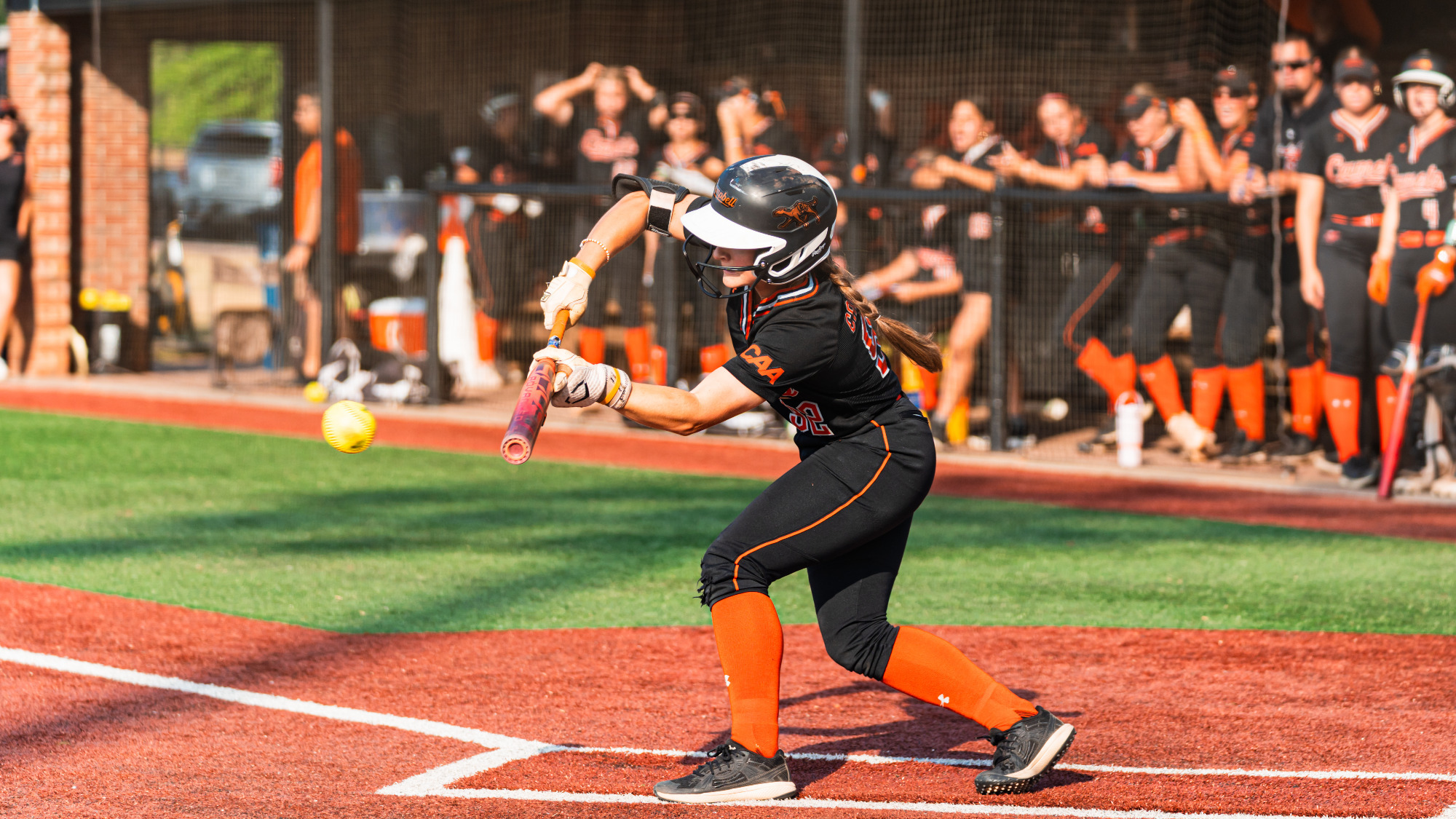 Charlie Montgomery looks to execute a bunt