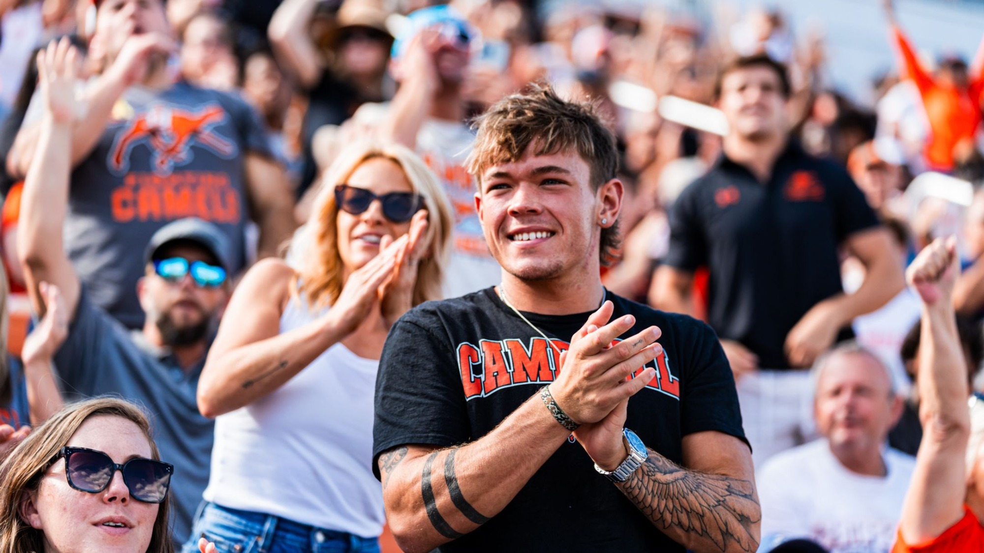 Campbell Football game fans