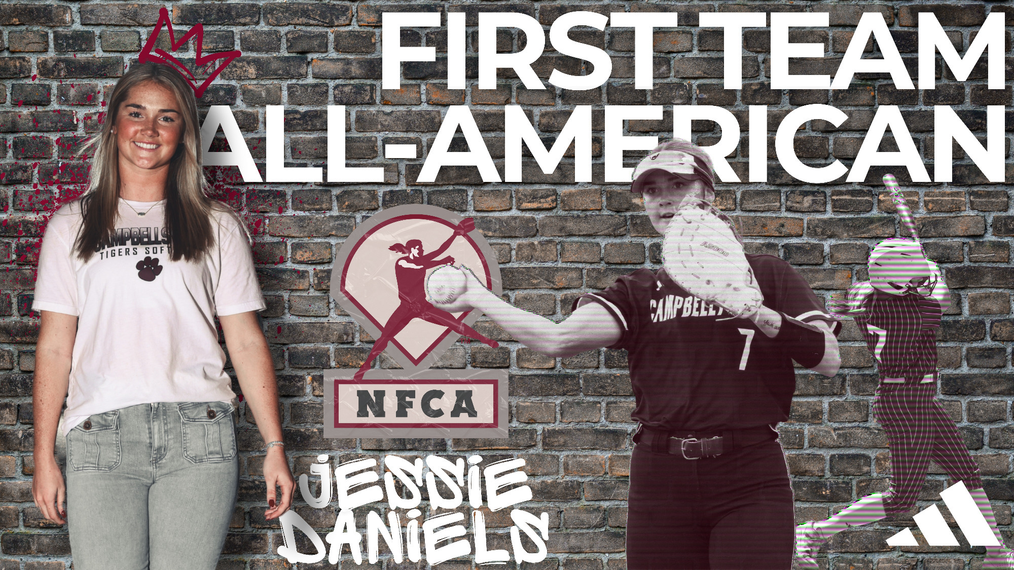 NFCA NAIA First Team All-American Daniels graphic 6525