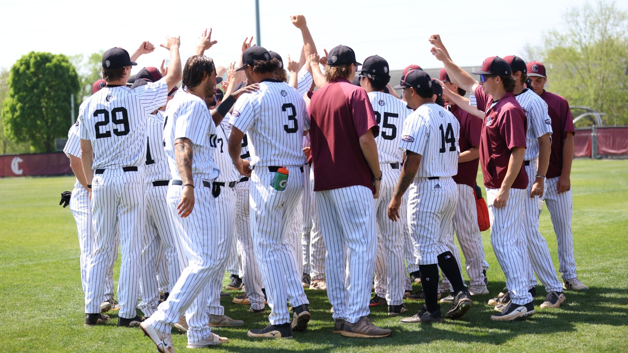 Baseball huddle