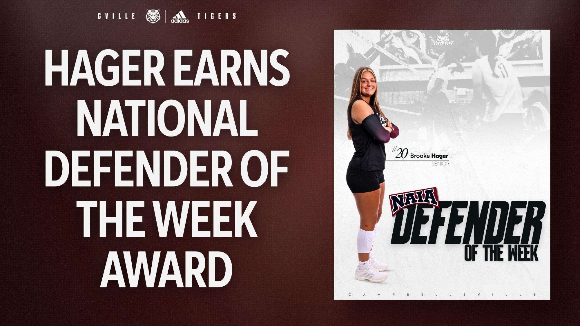 Brooke Hager earns NAIA Defender of the Week award