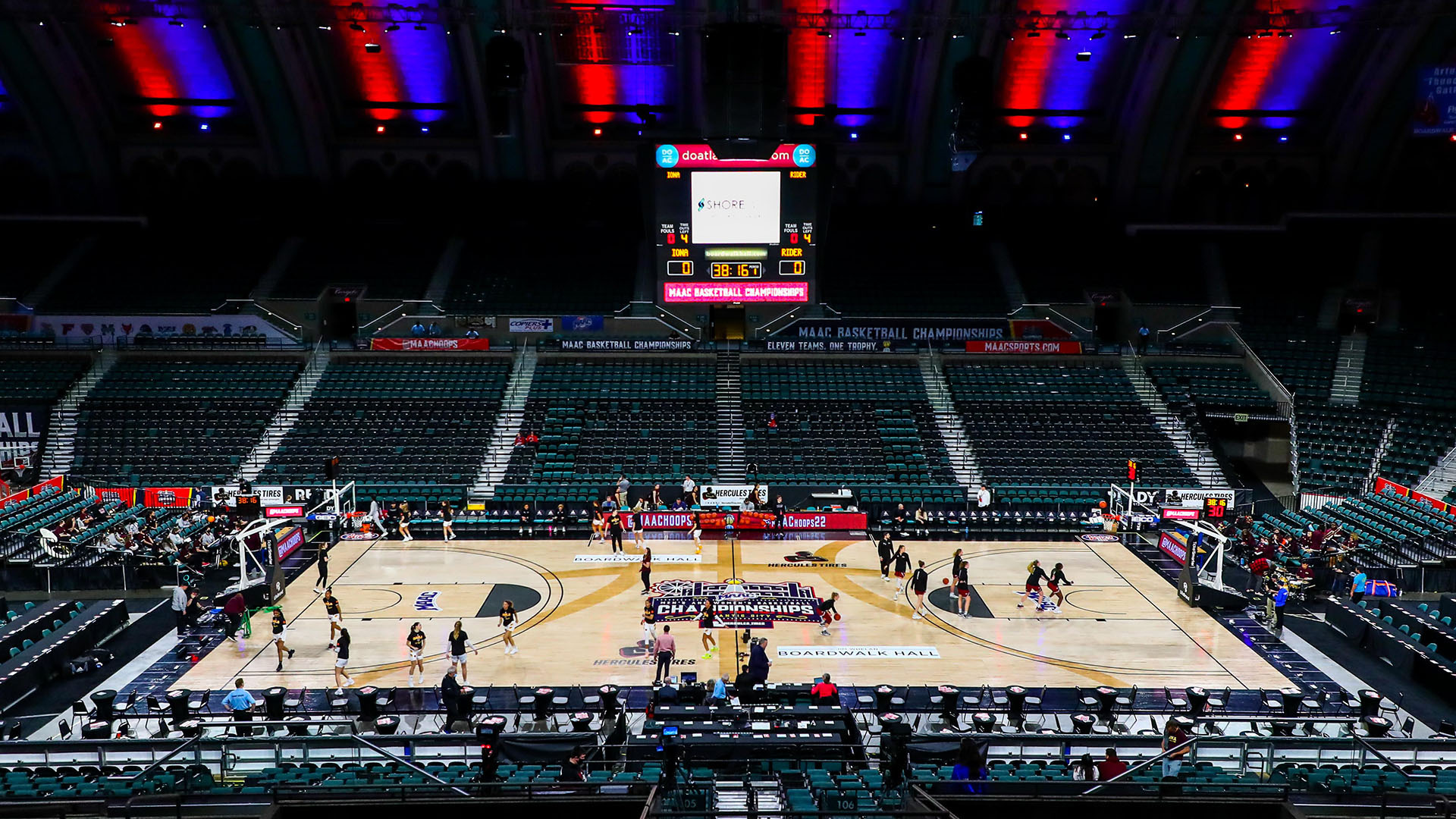 Jim Whalen Boardwalk Hall in Atlantic City, N.J., prior to the start of a MAAC Basketball Tournament game