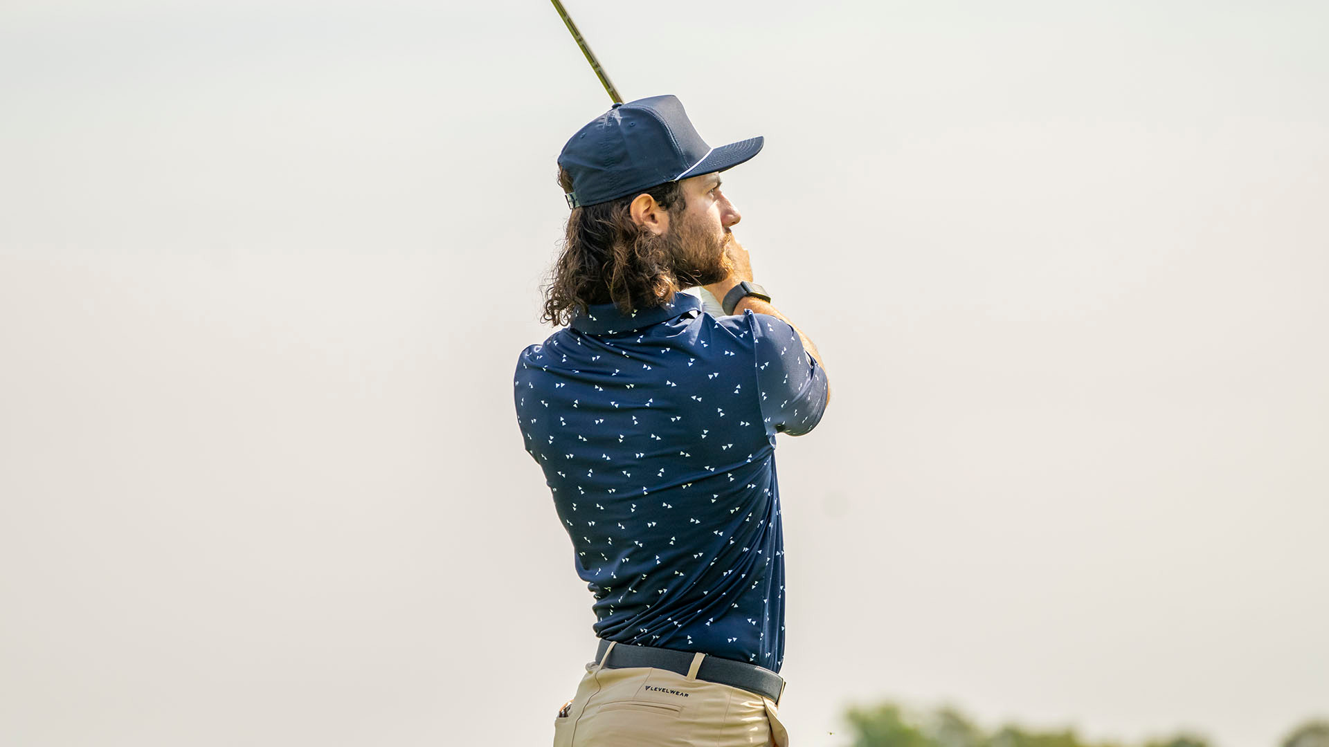 Jake Dantonio watches a tee shot off the 10th tee at the 2024 Little Three Championship at Crag Burn Golf Club on Sept. 17, 2024.