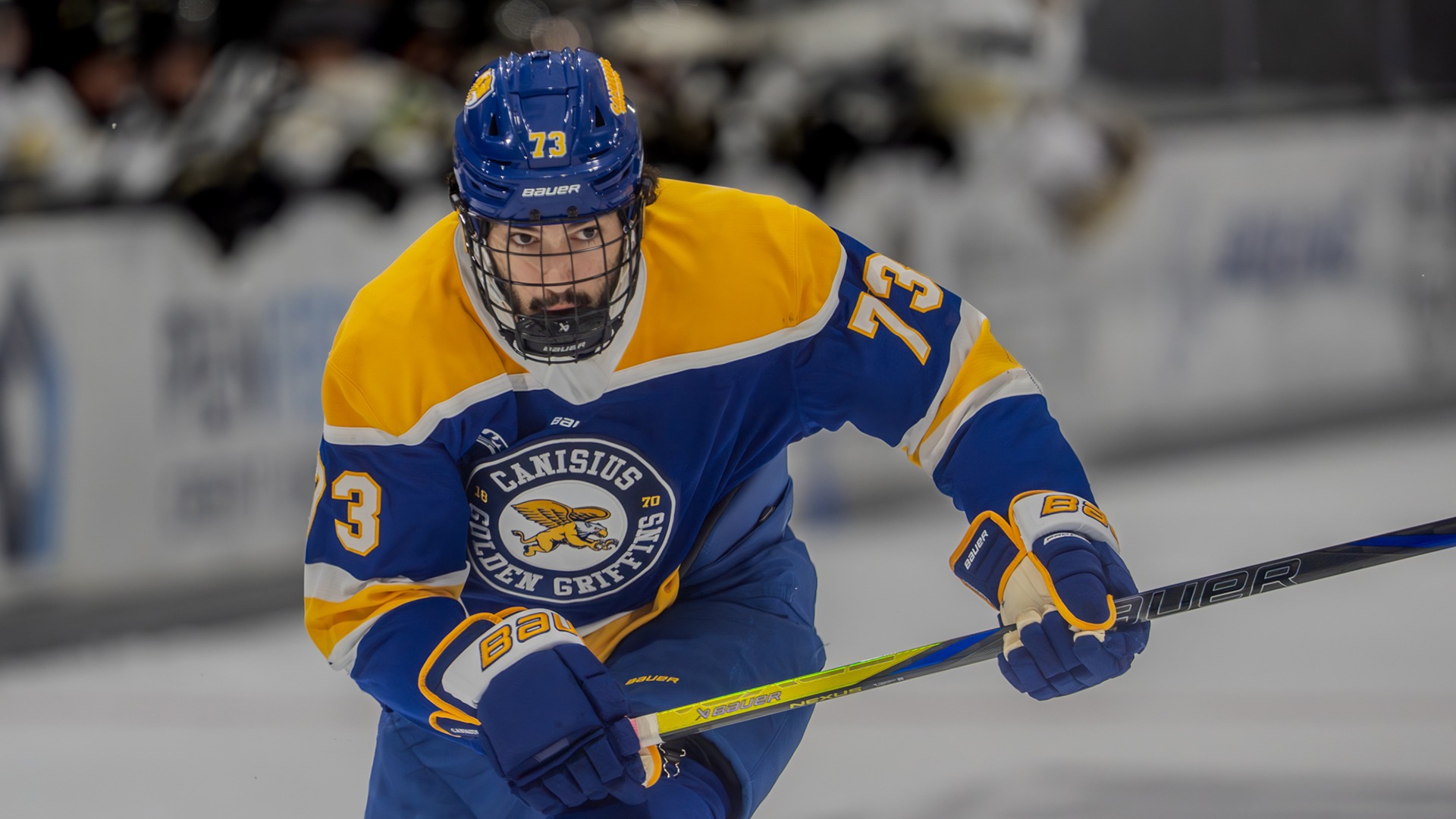 Canisius defenseman FJ Buteau is shown skating during game action at Army on Oct. 14, 2025