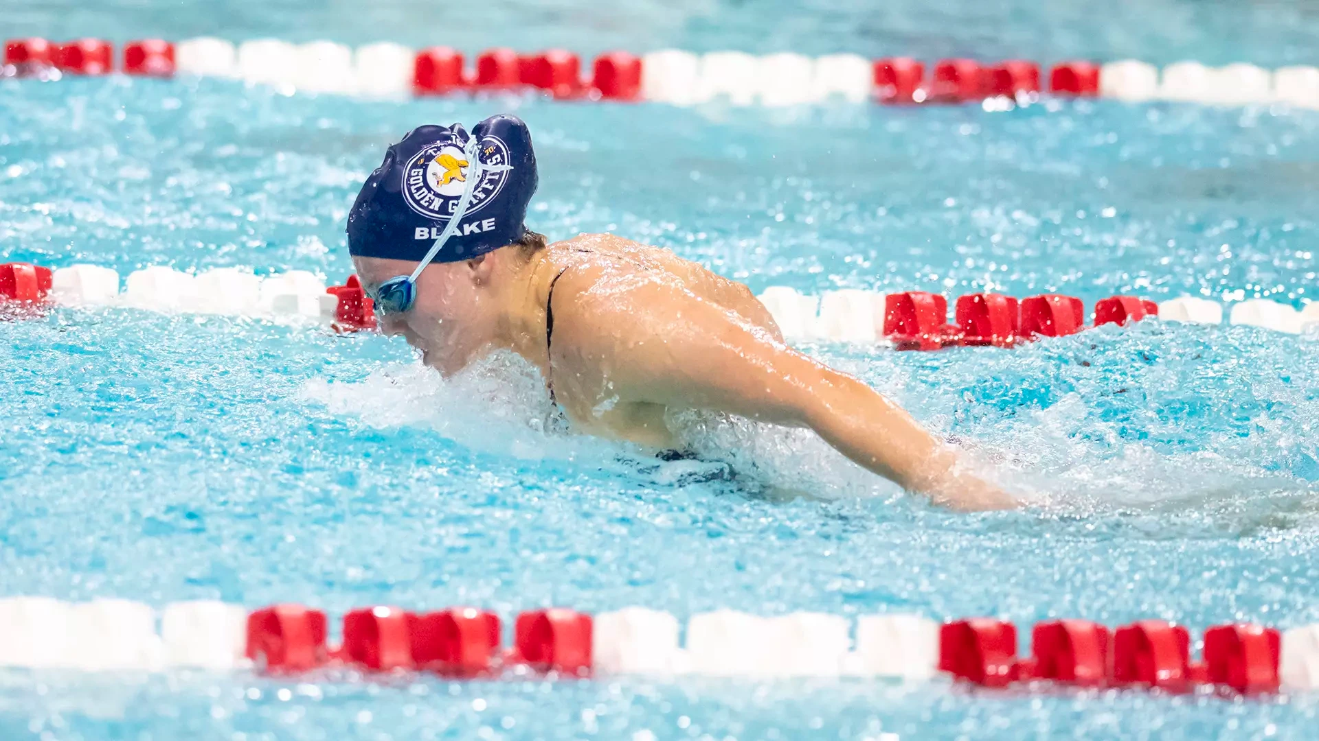 Emily Blake is shown in competition against Geneseo at the Burt Flickinger Center in downtown Buffalo