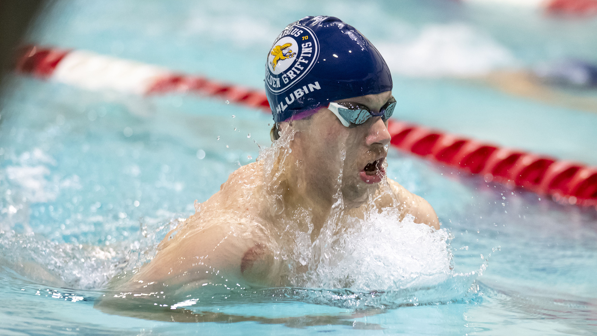 Atticus Hlubin is shown in competition against Geneseo at the Burt Flickinger Center in downtown Buffalo