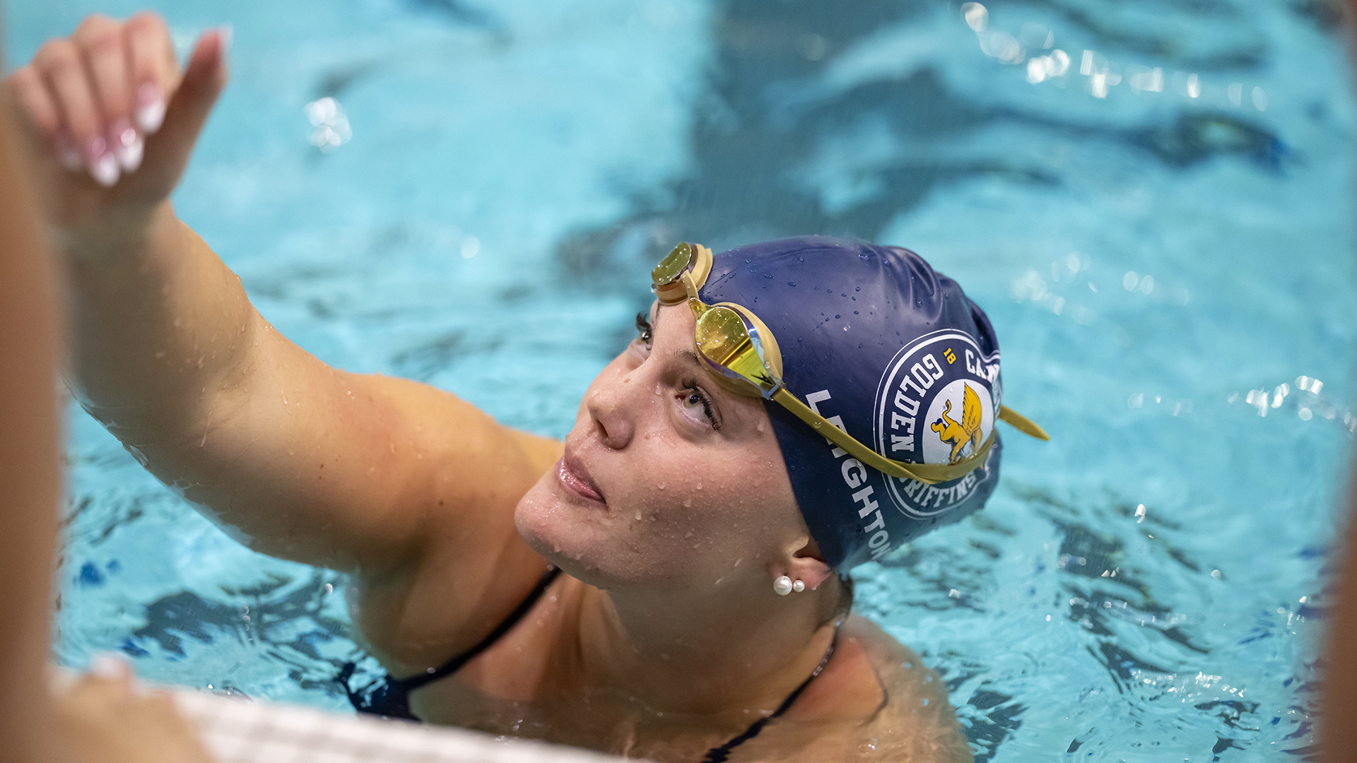 Evie Leighton is shown in competition against Geneseo at the Burt Flickinger Center in downtown Buffalo