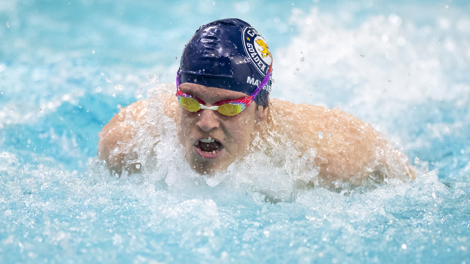 Toby Mayfield is shown in competition against Geneseo at the Burt Flickinger Center in downtown Buffalo