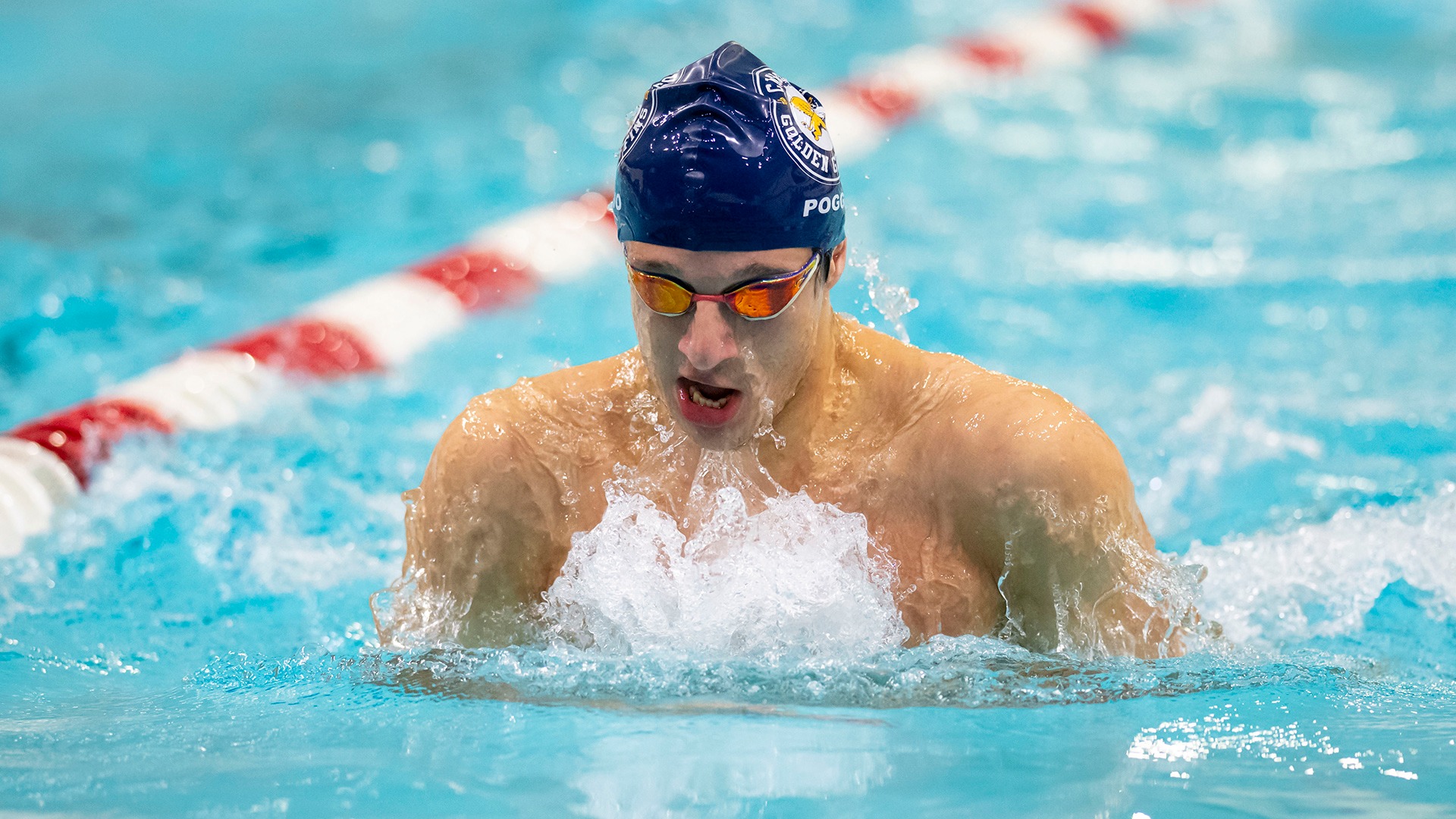 Canisius swimmer Giovanni Poggio is shown in competition against Geneseo at the Burt Flickinger Center on Oct. 24, 2025