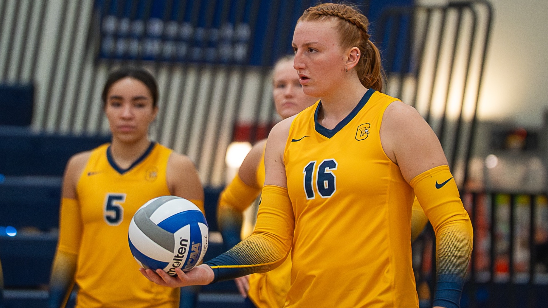 Emma Isroff serves ba ball against MArist at the Koessler Athletic Center in buffalo, N.Y. on Sept. 26th 2025