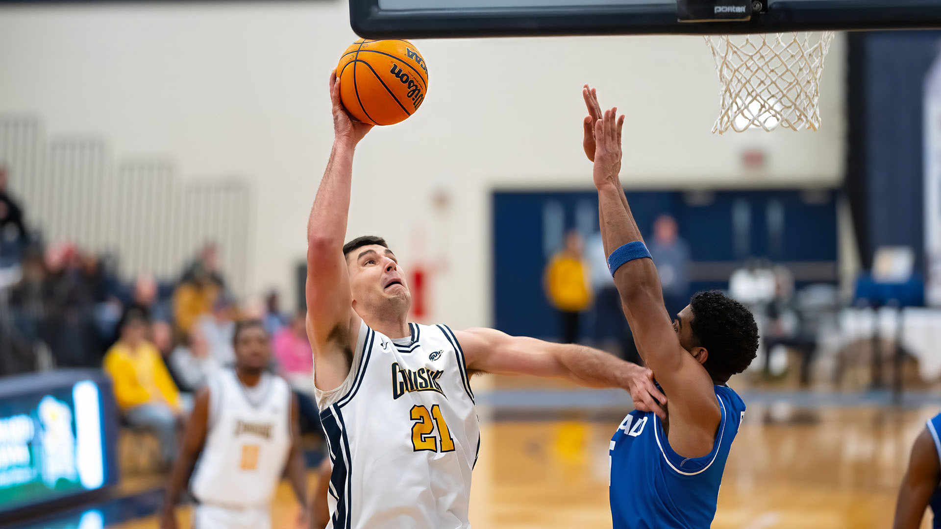 Max Jusianiec looks to score in the first half of a home game against Buffalo Nov. 29. 2025.