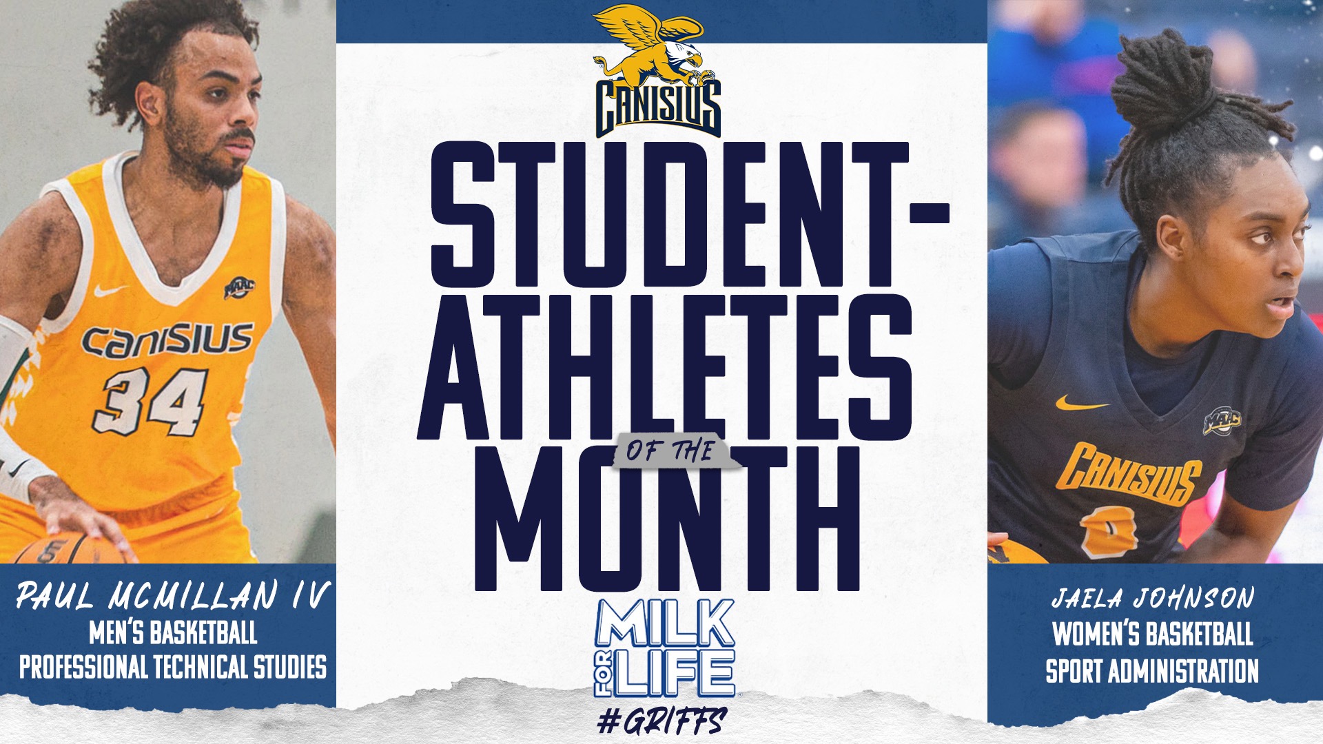 January 2025 Student Athletes of the Month Graphic