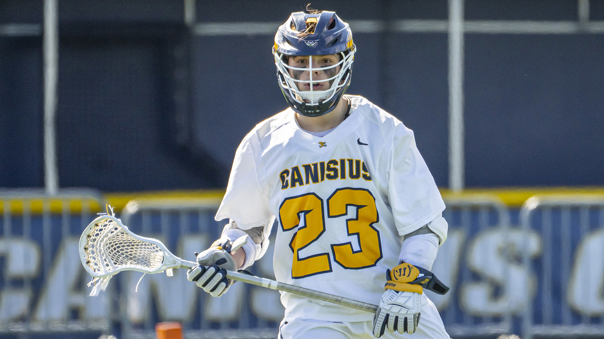 Canisius attackman Peter Biglin is shown during game action versus Sacred Heart at the Demske Sports Complex on March 8, 2025