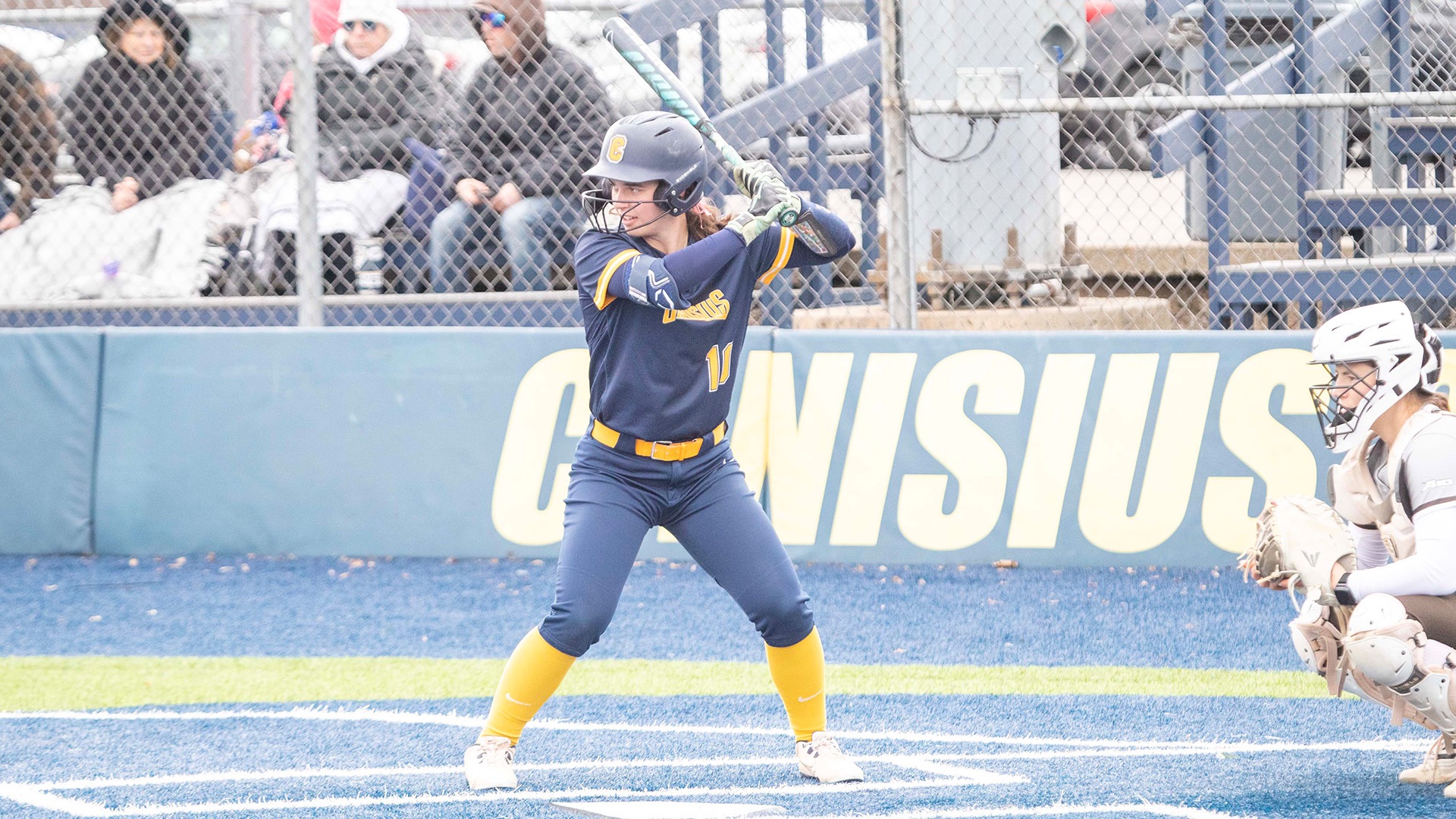 Ella Johel bats against Saint Bonaventure on 3/20/25
