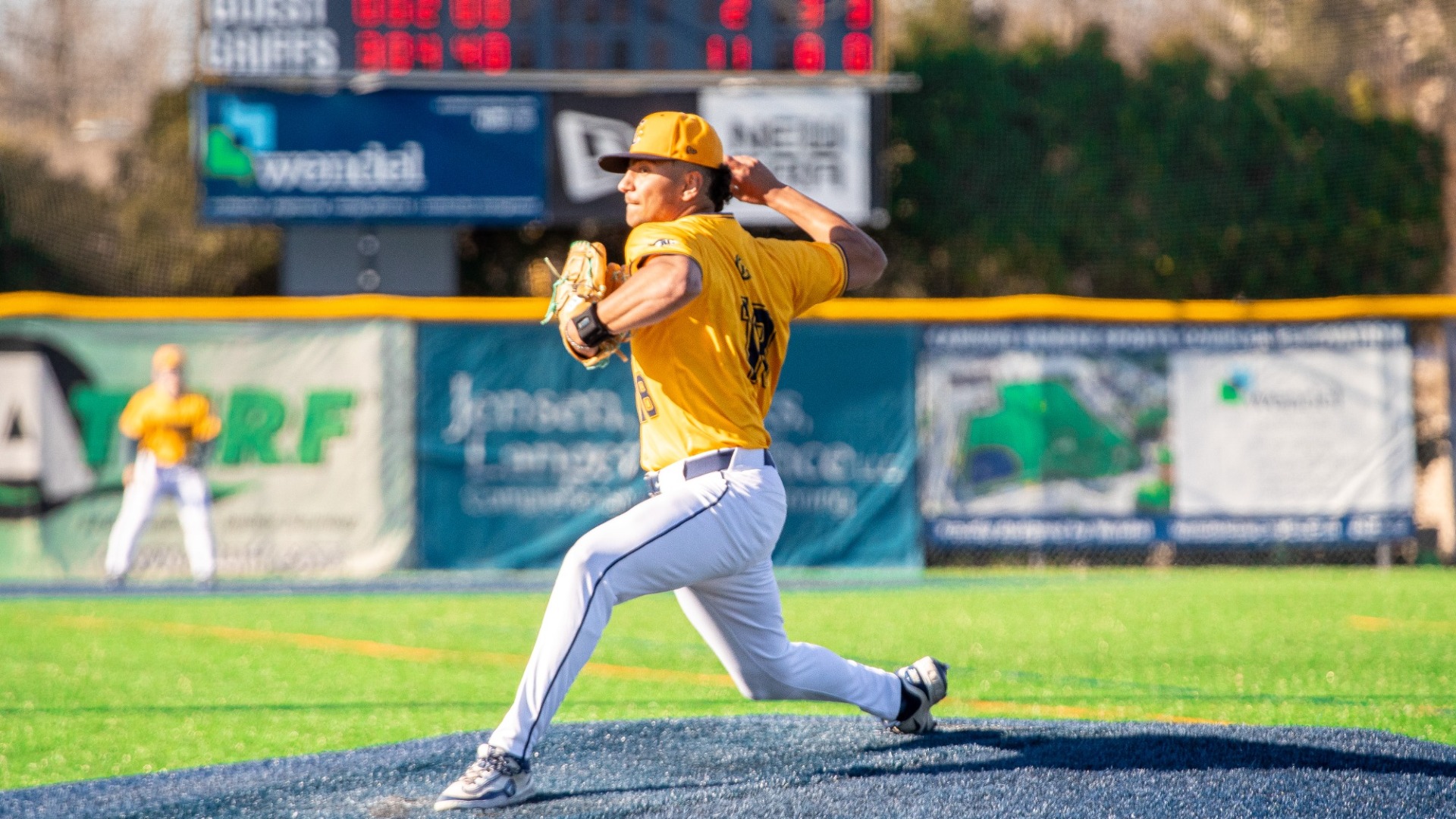 Joe LoPinto delivers a pitch against the Mount